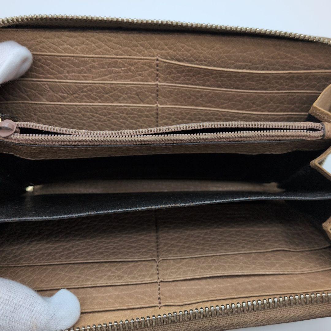 【極美品】GUCCI グッチ GGキャンバス 長財布 ラウンドファスナーバンブー