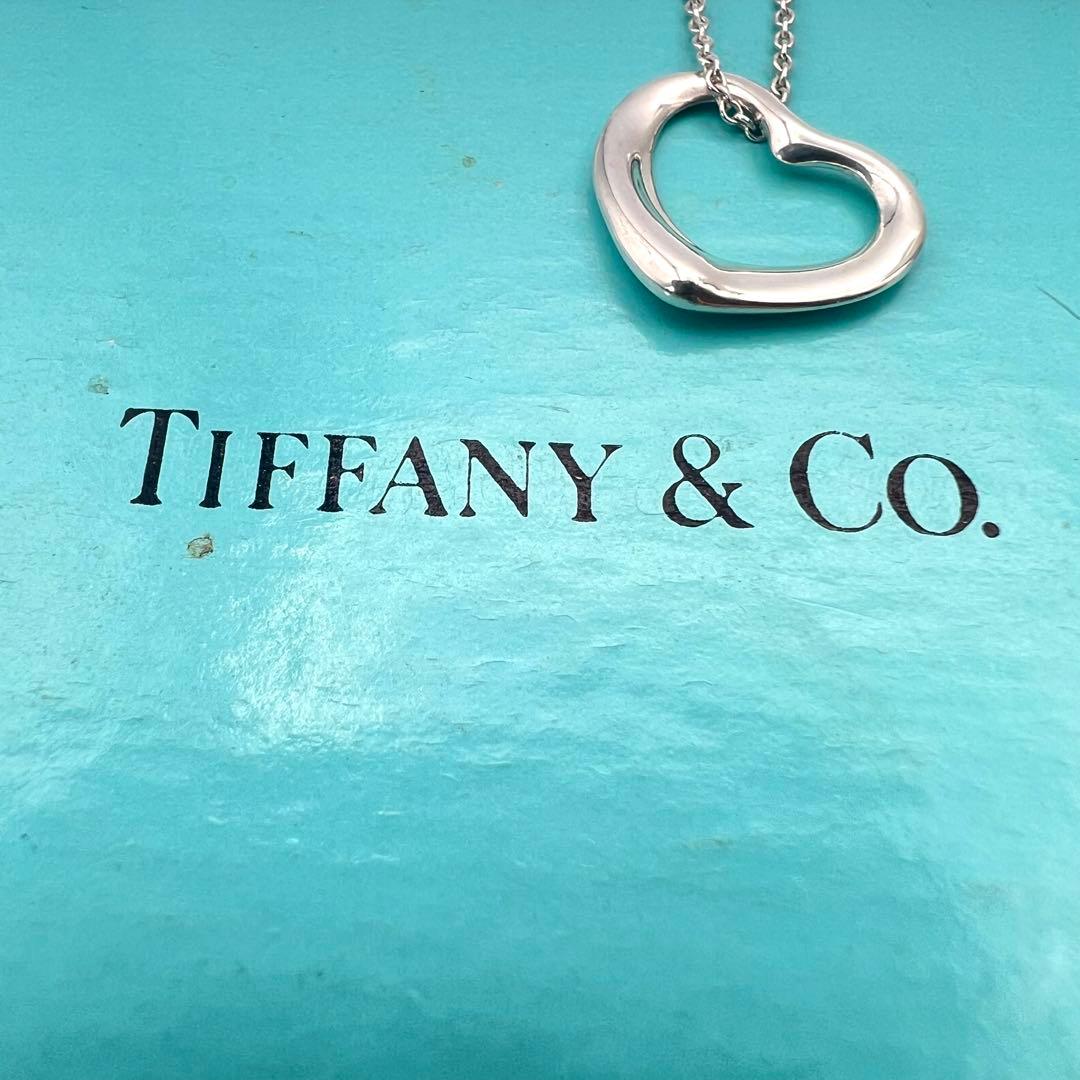 【美品】TIFFANYティファニー ネックレス オープンハート 16ミリサイズ