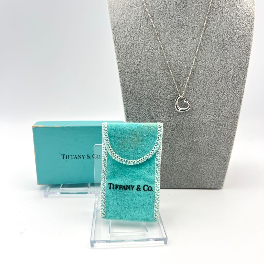 【美品】TIFFANYティファニー ネックレス オープンハート 16ミリサイズ