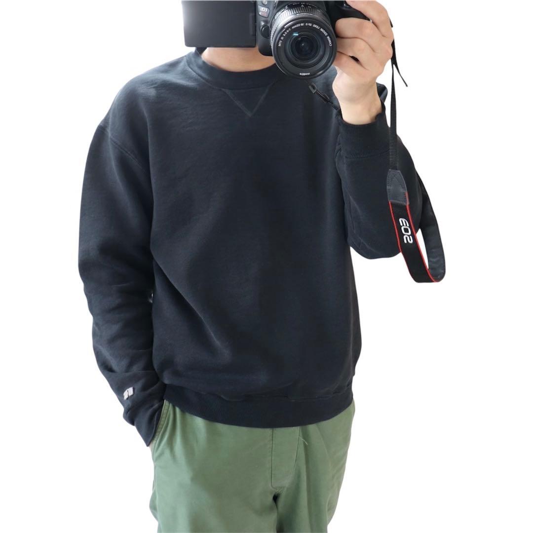 70s 80s ブラック Russell ラッセル 無地スウェット ヴィンテージ