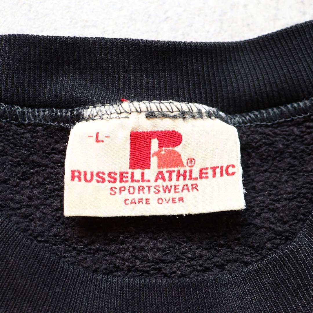 70s 80s ブラック Russell ラッセル 無地スウェット ヴィンテージ