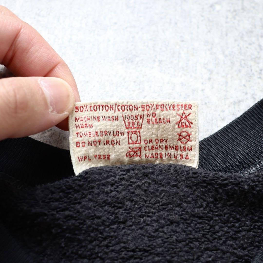 70s 80s ブラック Russell ラッセル 無地スウェット ヴィンテージ