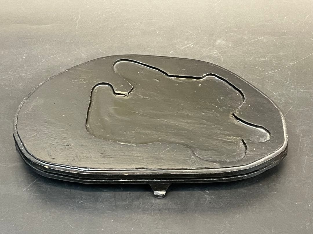 ［美品］翡翠亀　横19cm台付き　送料込み