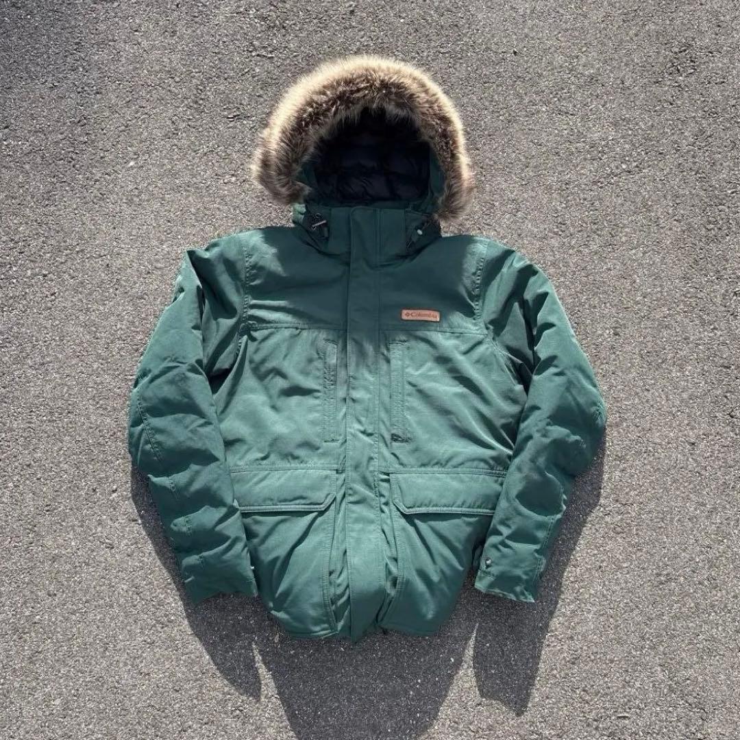 【美品】Columbia ファージャケット　中綿　防風撥水　フード　ドローコード