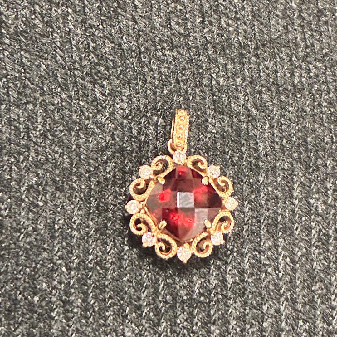 K18 カラーストーン　ダイヤ　ネックレストップ