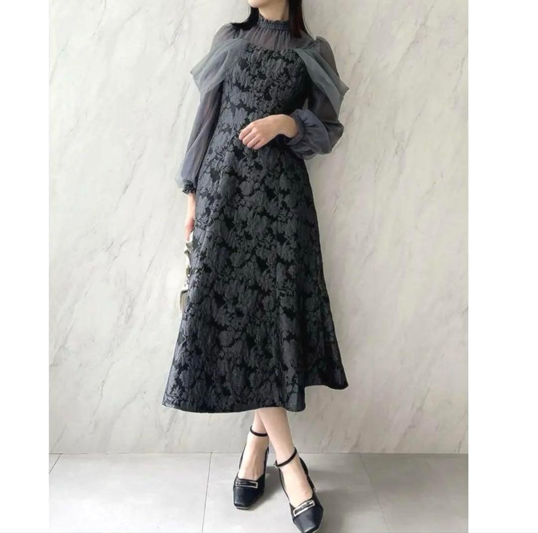 dazzlin シアーベールセミフレアワンピース Sサイズ