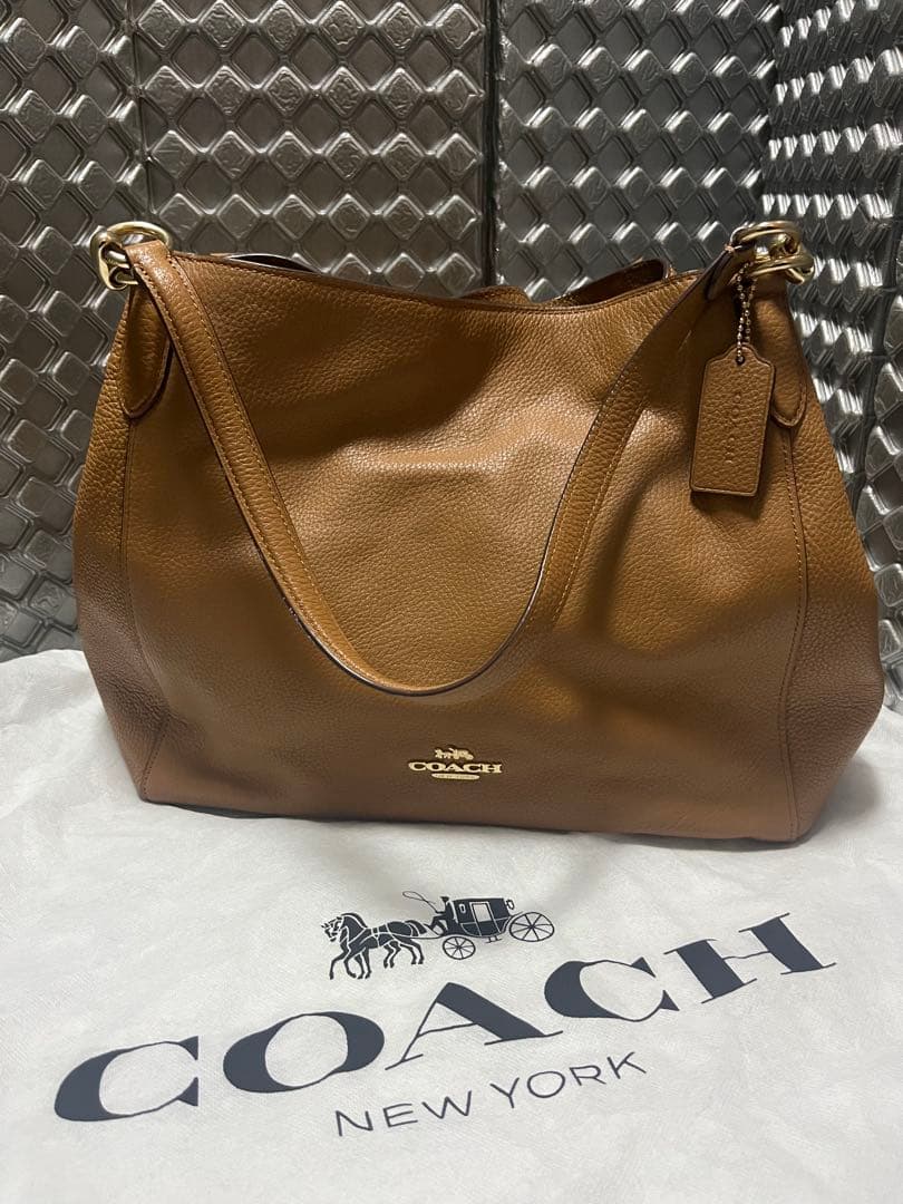 【限定】COACH ブラウン レザー ショルダーバッグ