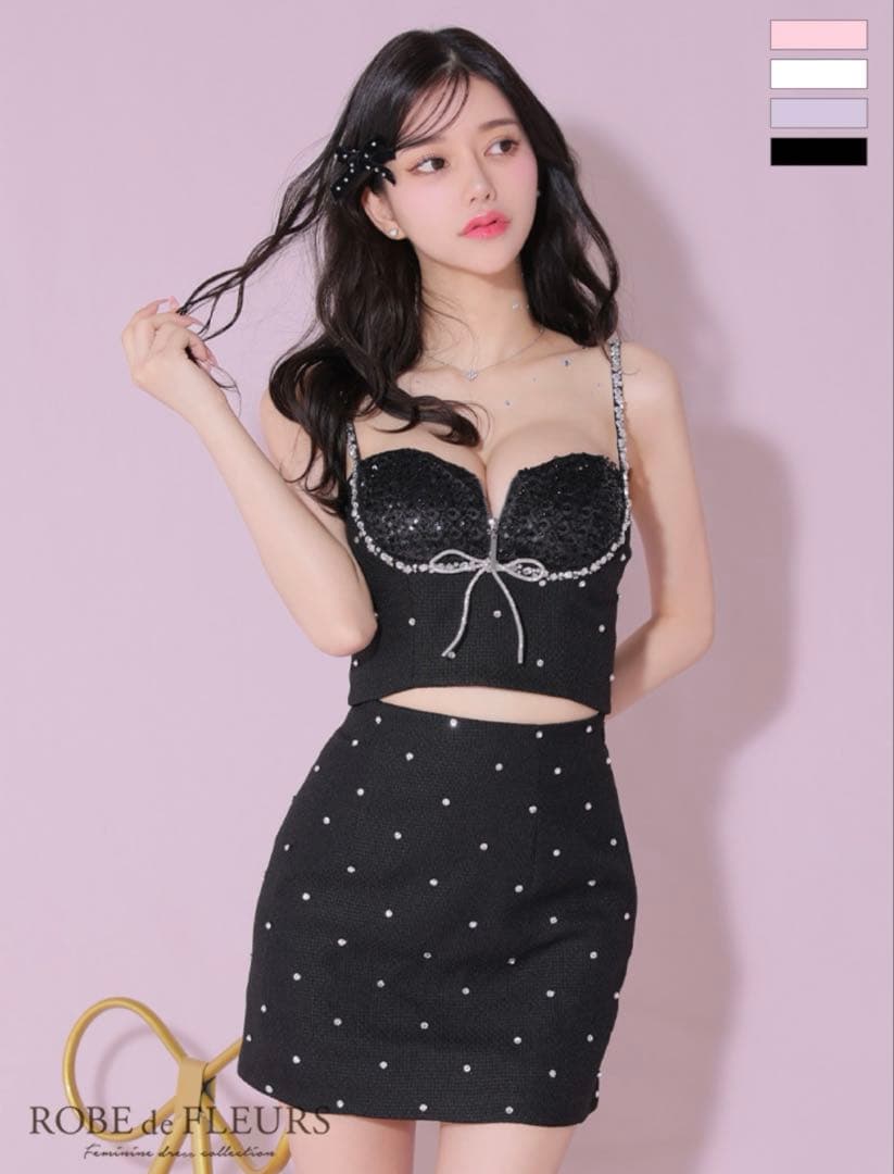 美品ROBE de FLEURS/ローブドフルールドレス