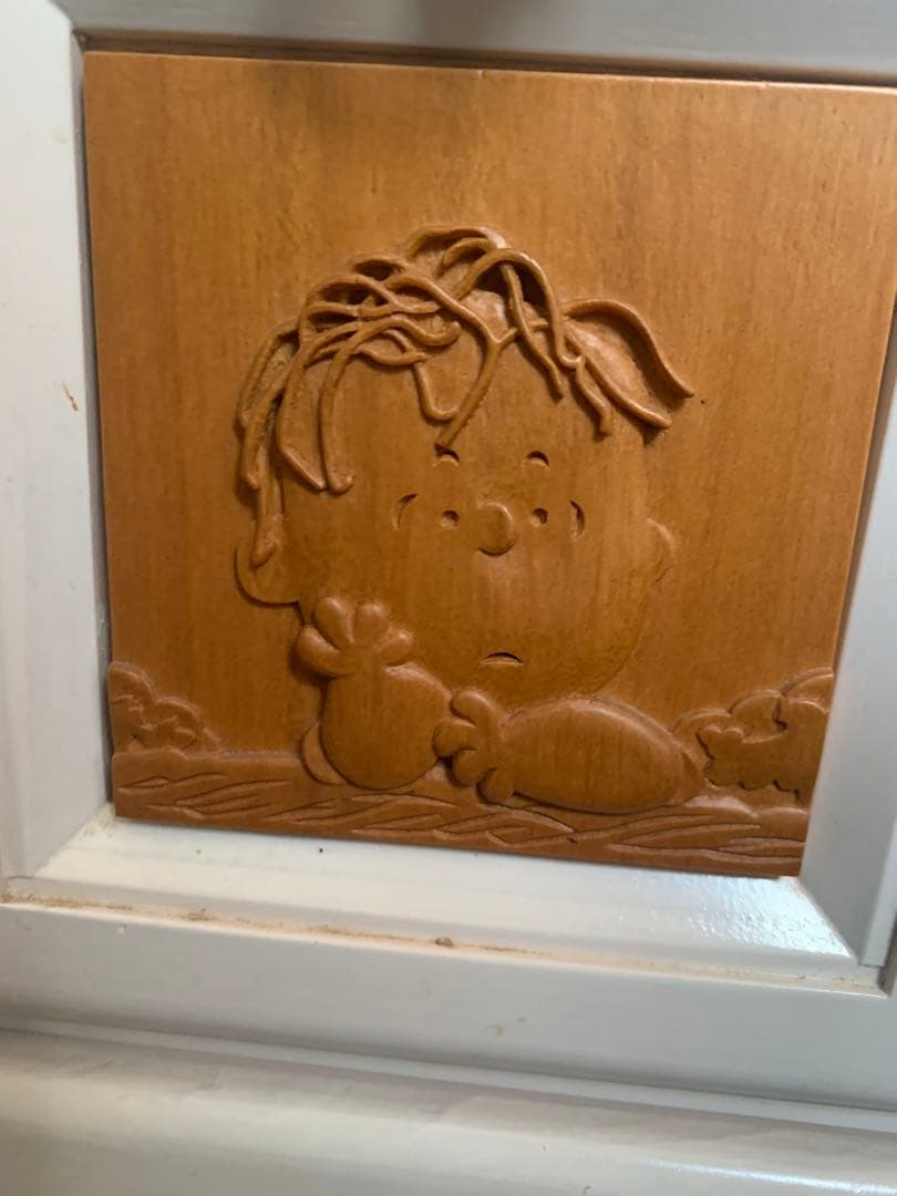 スヌーピー　SNOOPY 木彫り　収納　木製　海外　チェスト　希少