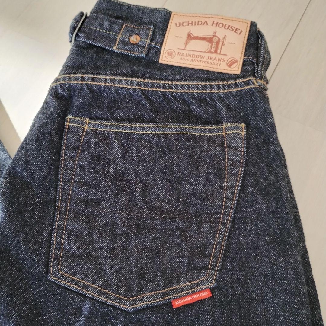 内田縫製 レインボーデニム 日本製 インディゴ 赤耳 新品未使用 ジーンズ