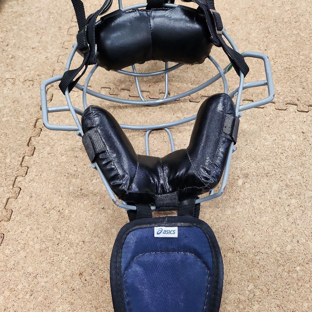 少年野球用 脱着楽チン キャッチャー防具セット アシックス 白ヘルメット