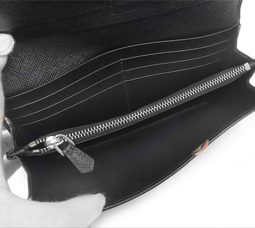 バンブー 　PRADA ロボット柄 長財布 ブラック　プラダ　1MH132