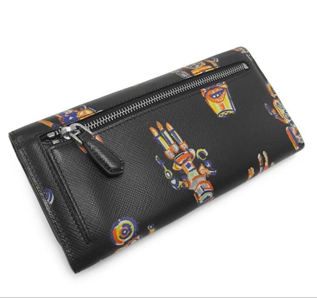 バンブー 　PRADA ロボット柄 長財布 ブラック　プラダ　1MH132