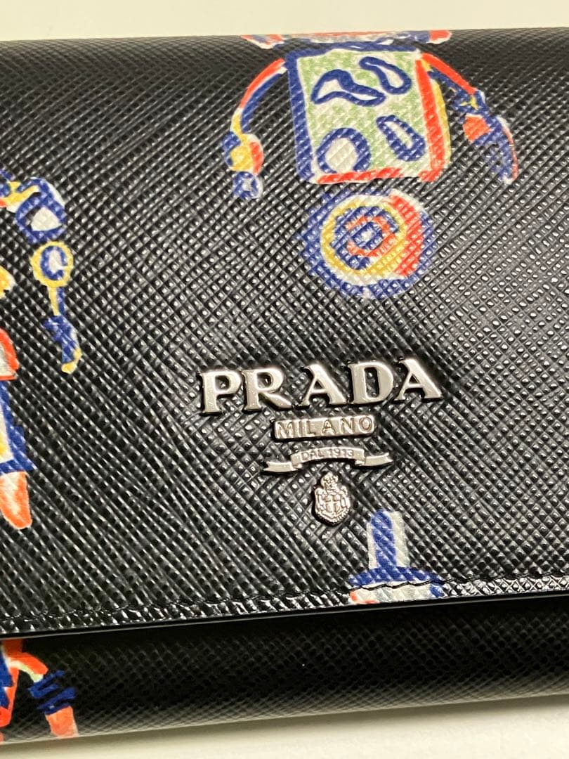 バンブー 　PRADA ロボット柄 長財布 ブラック　プラダ　1MH132