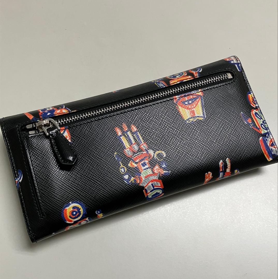 バンブー 　PRADA ロボット柄 長財布 ブラック　プラダ　1MH132