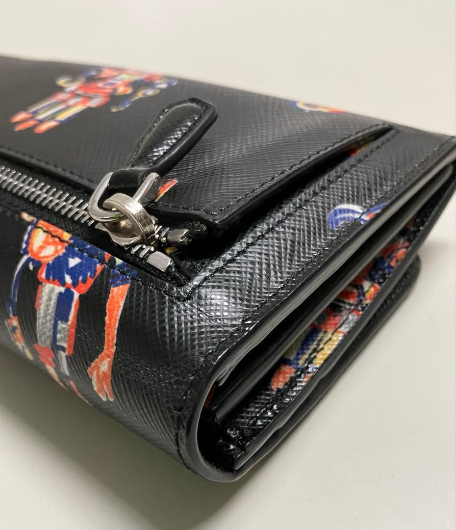 バンブー 　PRADA ロボット柄 長財布 ブラック　プラダ　1MH132