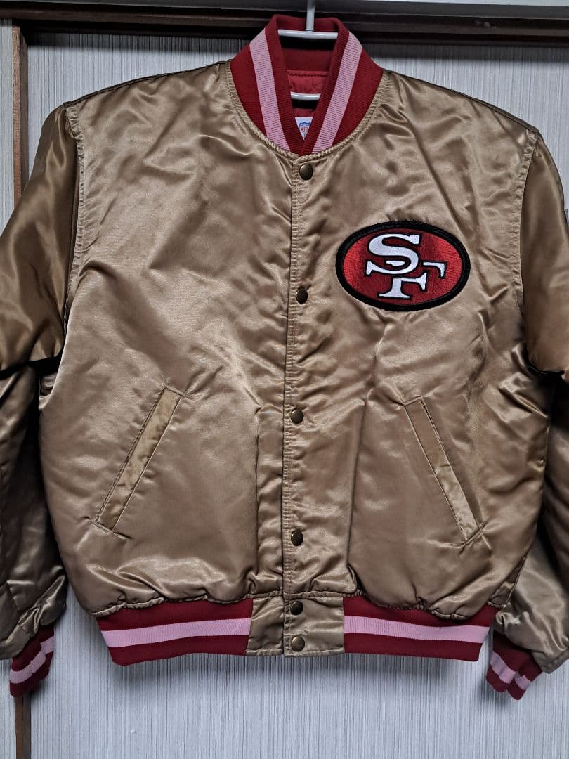 USA製 90sサンフランシスコ49ers スタジアムジャンパー ゴールド色