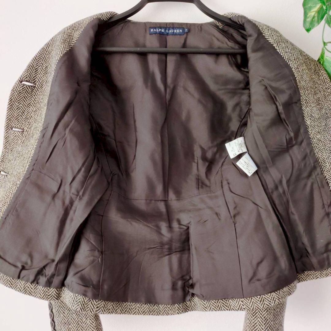 ◾︎美品◾︎ ラルフローレン テーラードジャケット ヘリンボーン ツイード ブラウン