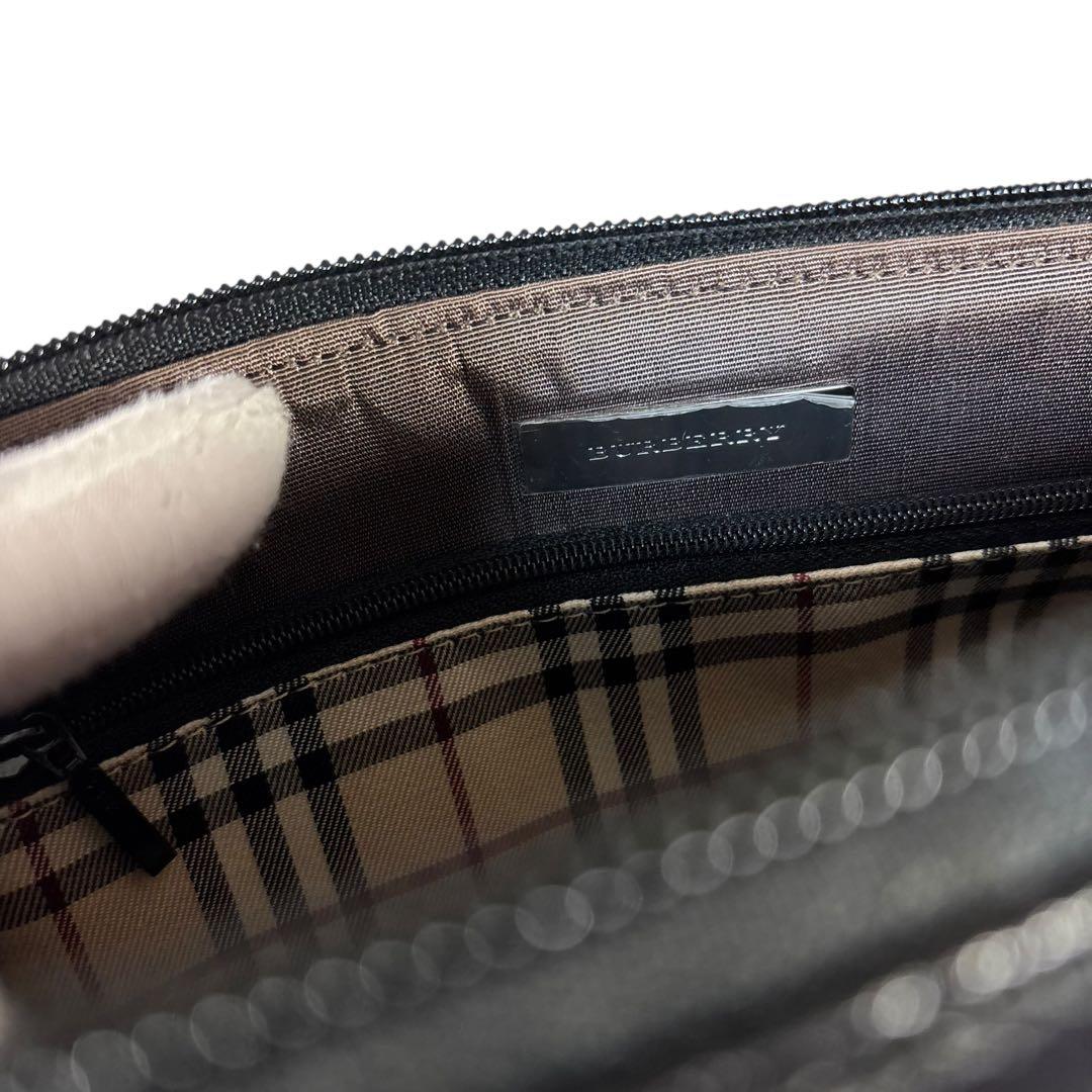 【極美品】希少　BURBERRY サフィアーノ　レザー　ハンドバッグ　ブラック