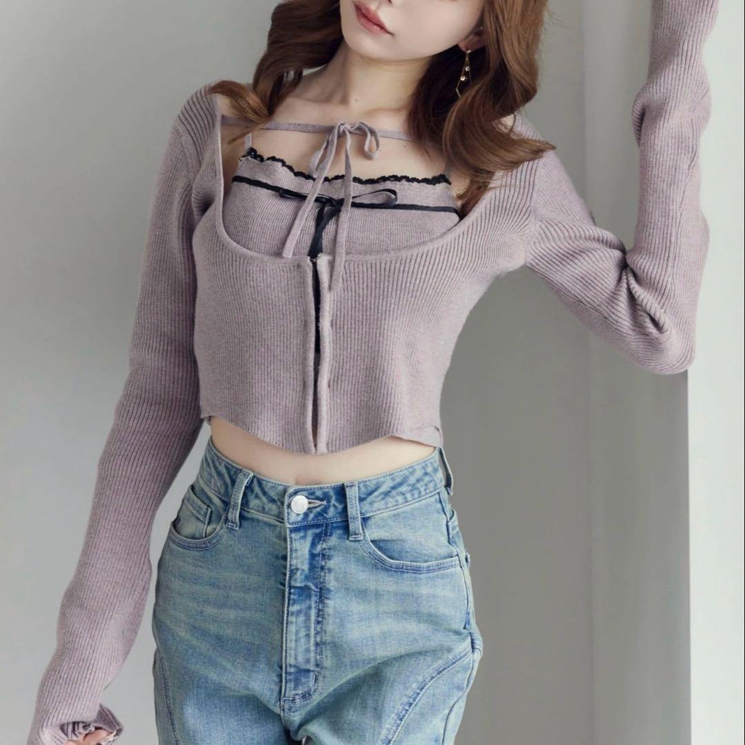 EATME バイカラーキャミニットアンサンブル