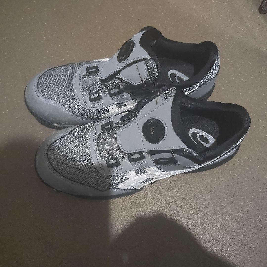 ASICS 安全靴 グレー スリッポン