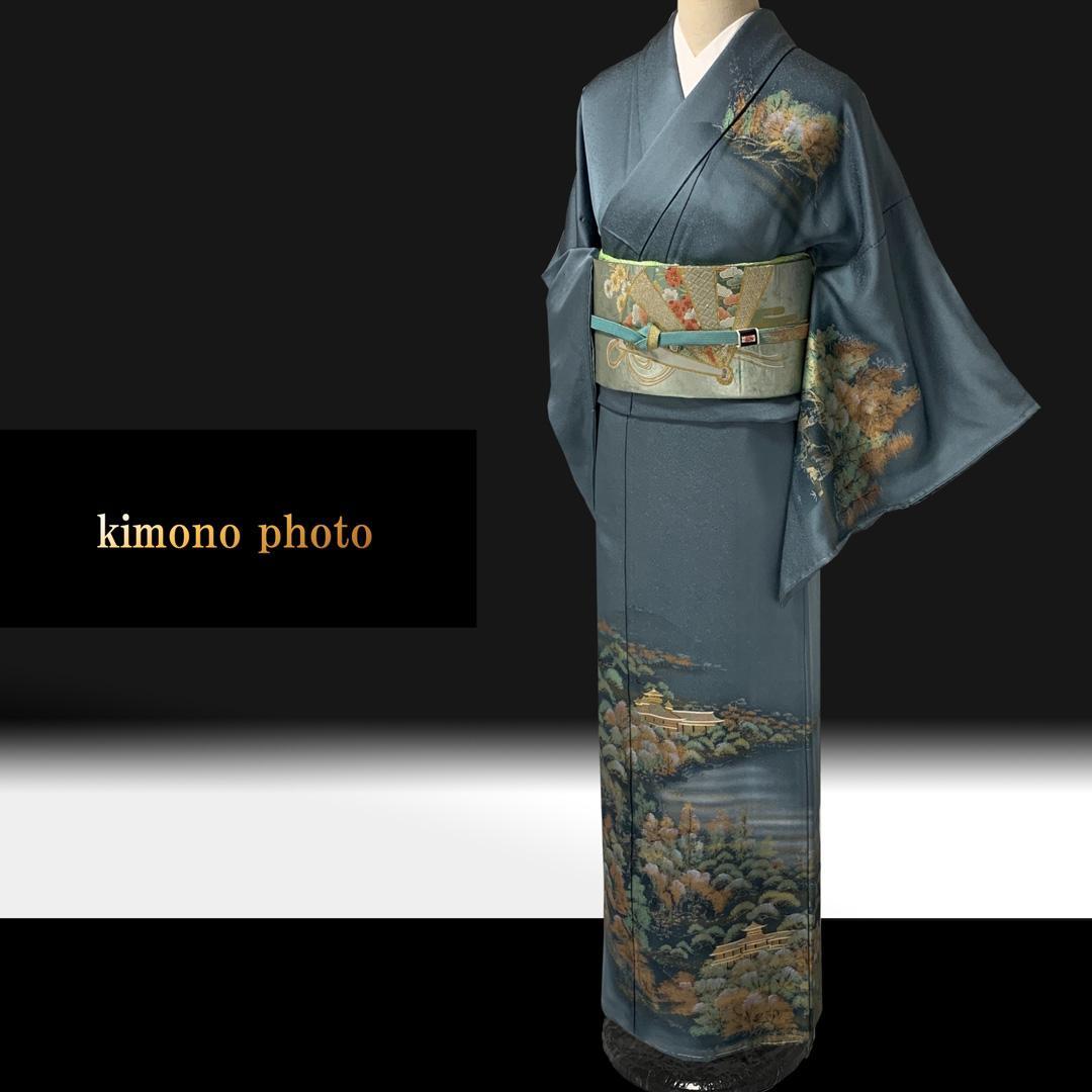 【新品、未使用】正絹【極上逸品】トールサイズ【金彩手描き友禅染】訪問着フルセット