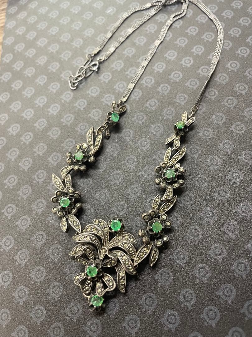 ヴィンテージ　sv925 色石ネックレス　31.4g