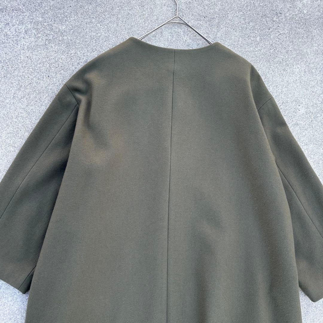ジャーナルスタンダード［F］極美品◎ウール100%◎ノーカラーロングウールコート