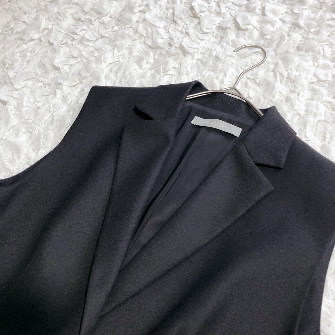 セオリーリュクス OLIN NEW SAXONY ロングジレ ブラック　黒　38