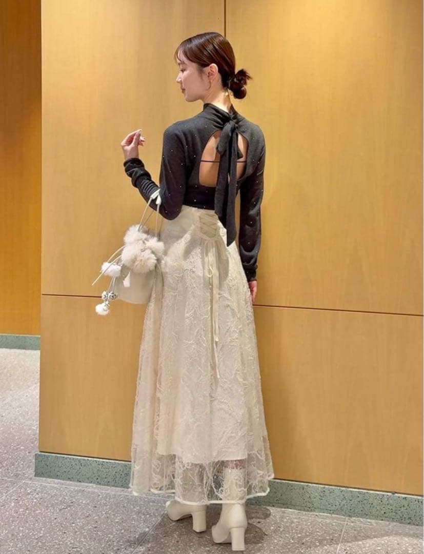 SNIDEL バックオープンニットプルオーバー