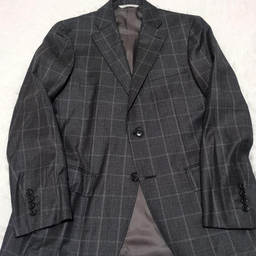 未使用級　ロロピアーナ　ダーバン　テーラードジャケット　ペンチェック　グレー