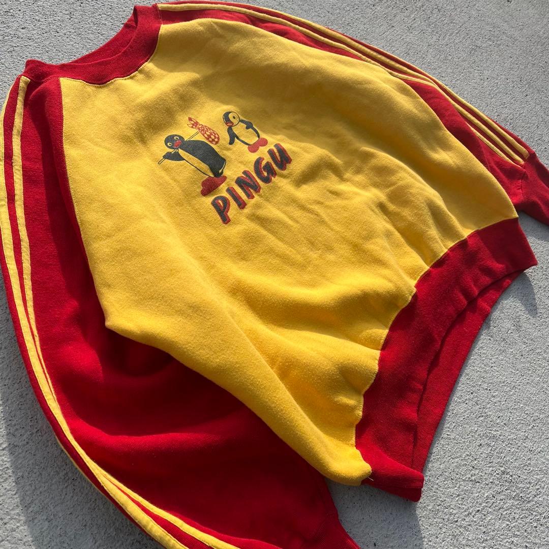 90’s PINGU ピングー パーカー スウェット 古着　トラック　赤　黄色