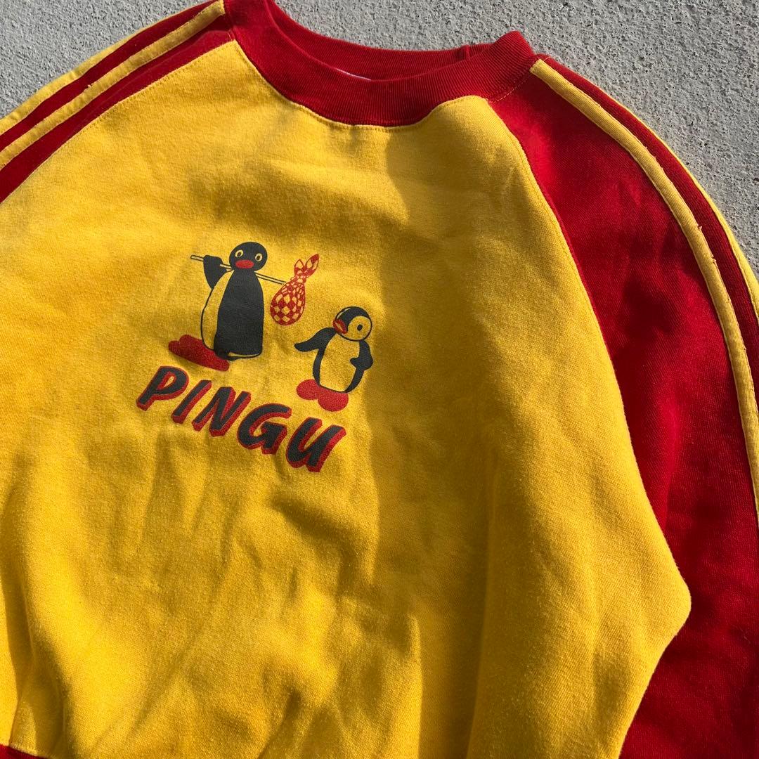 90’s PINGU ピングー パーカー スウェット 古着　トラック　赤　黄色