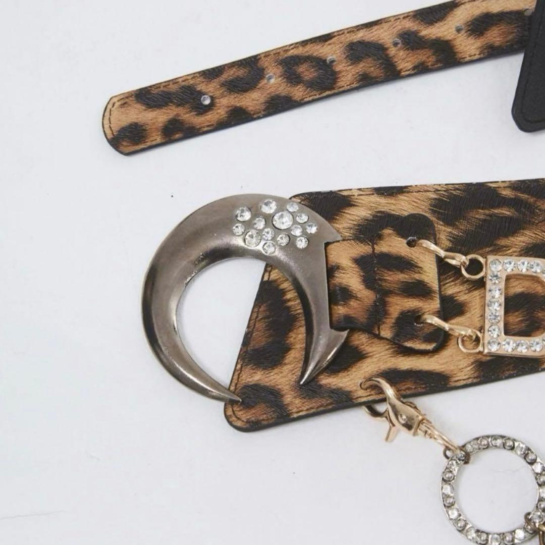 新品 2本セット d.i.a. ダイヤ Y2K ムーンバックルベルト レオパード