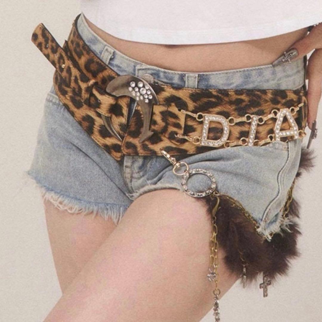 新品 2本セット d.i.a. ダイヤ Y2K ムーンバックルベルト レオパード