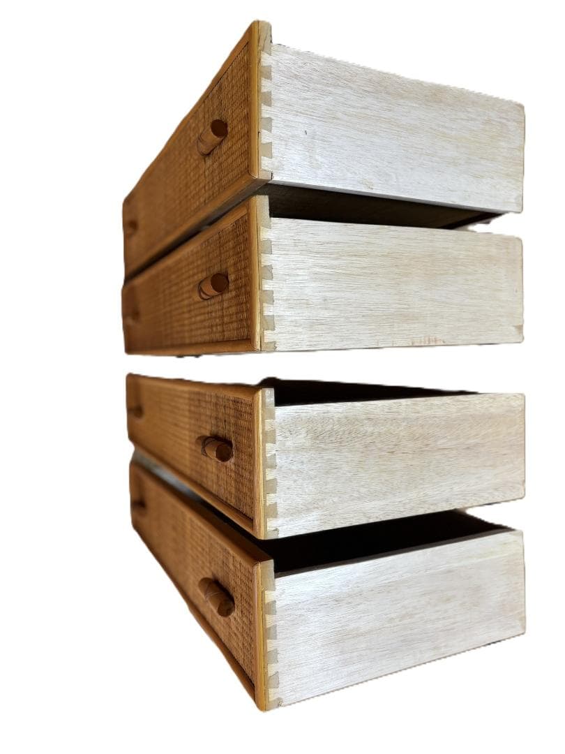 【送料無料】希少ヴィンテージ風　ラタン製5段 チェスト