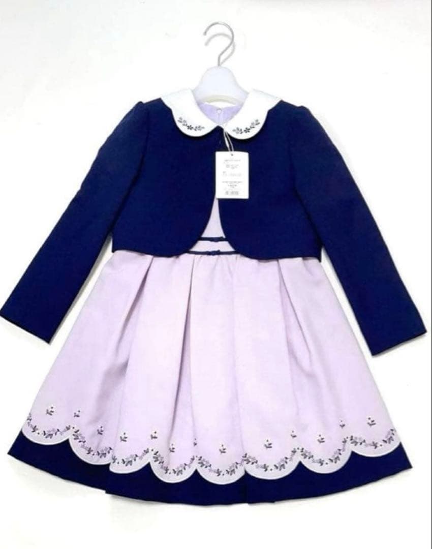 専用　新品✨ジャケット付き、花柄刺繍ドレス 120