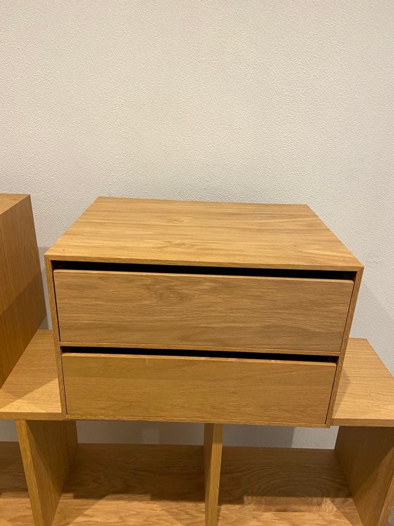 ※専用ページ※①⭐️２個セット⭐️廃盤希少⭐️無印⭐️オーク材⭐️木製収納ケース⭐️