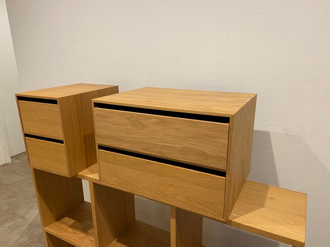 ※専用ページ※①⭐️２個セット⭐️廃盤希少⭐️無印⭐️オーク材⭐️木製収納ケース⭐️