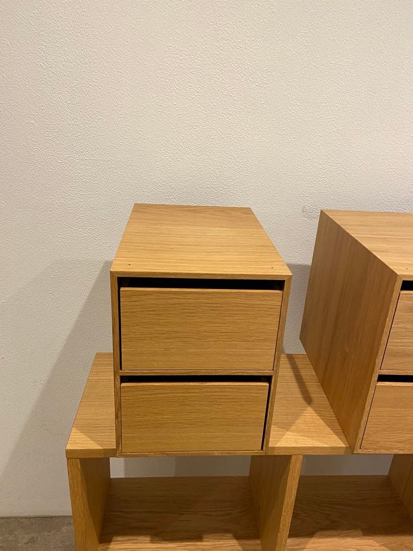 ※専用ページ※①⭐️２個セット⭐️廃盤希少⭐️無印⭐️オーク材⭐️木製収納ケース⭐️