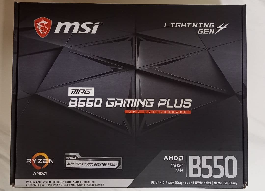 AMD Ryzen 5 5600X、MSI B550 GAMING PLUS