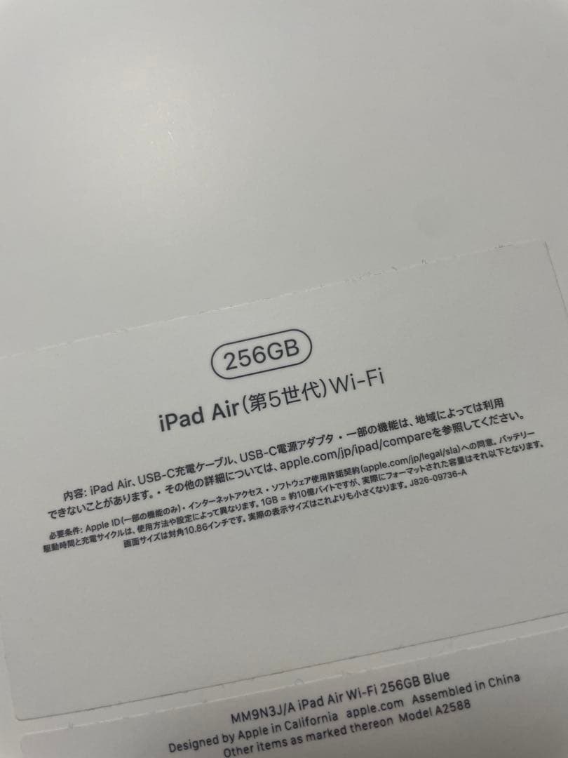 iPad Air (第5世代)256GB Wi-Fi blue ys.jb