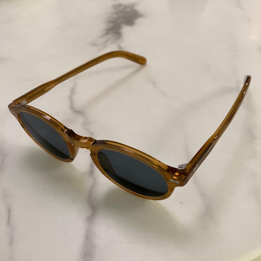 Yama10　MOSCOT クリアブラウン ラウンドサングラス