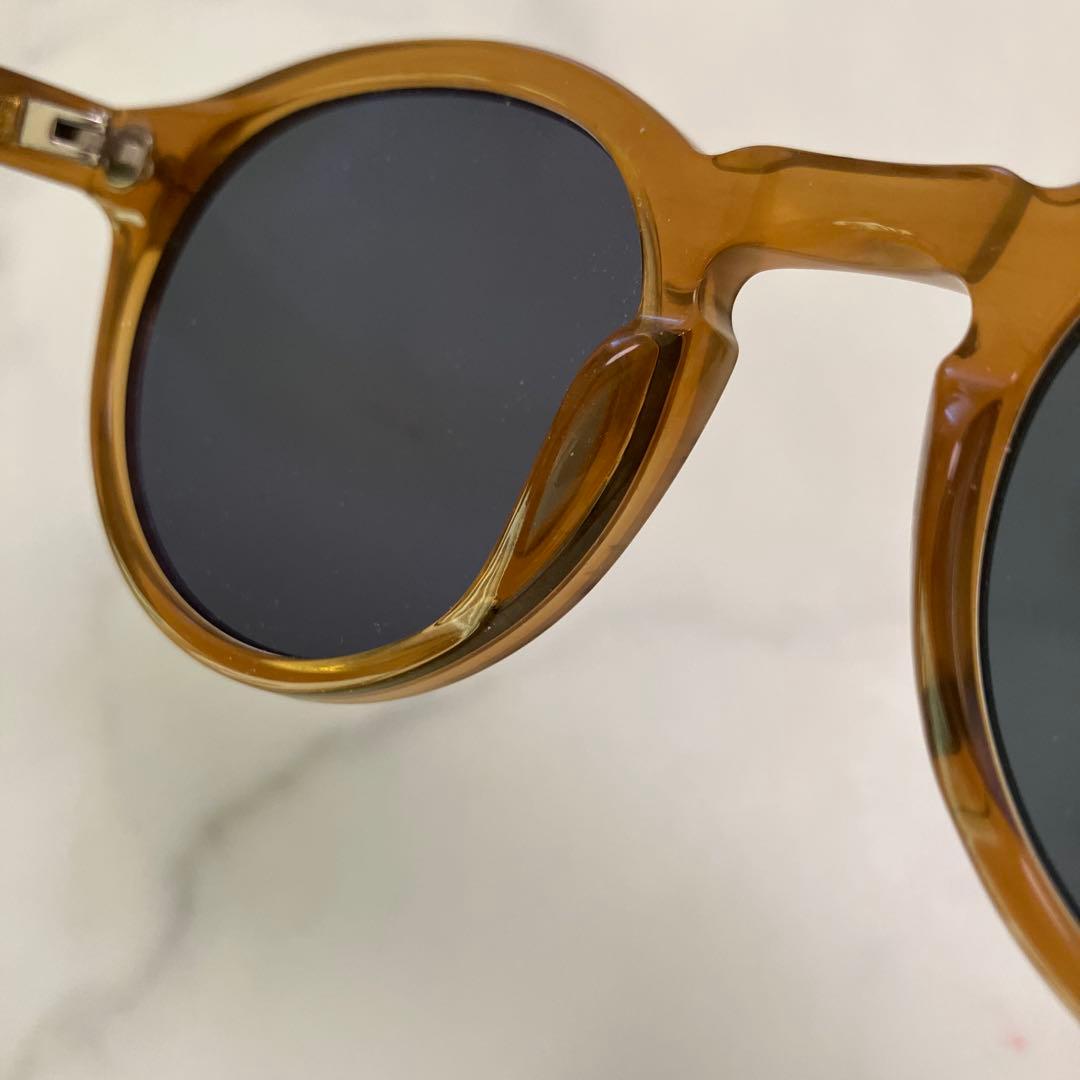 Yama10　MOSCOT クリアブラウン ラウンドサングラス