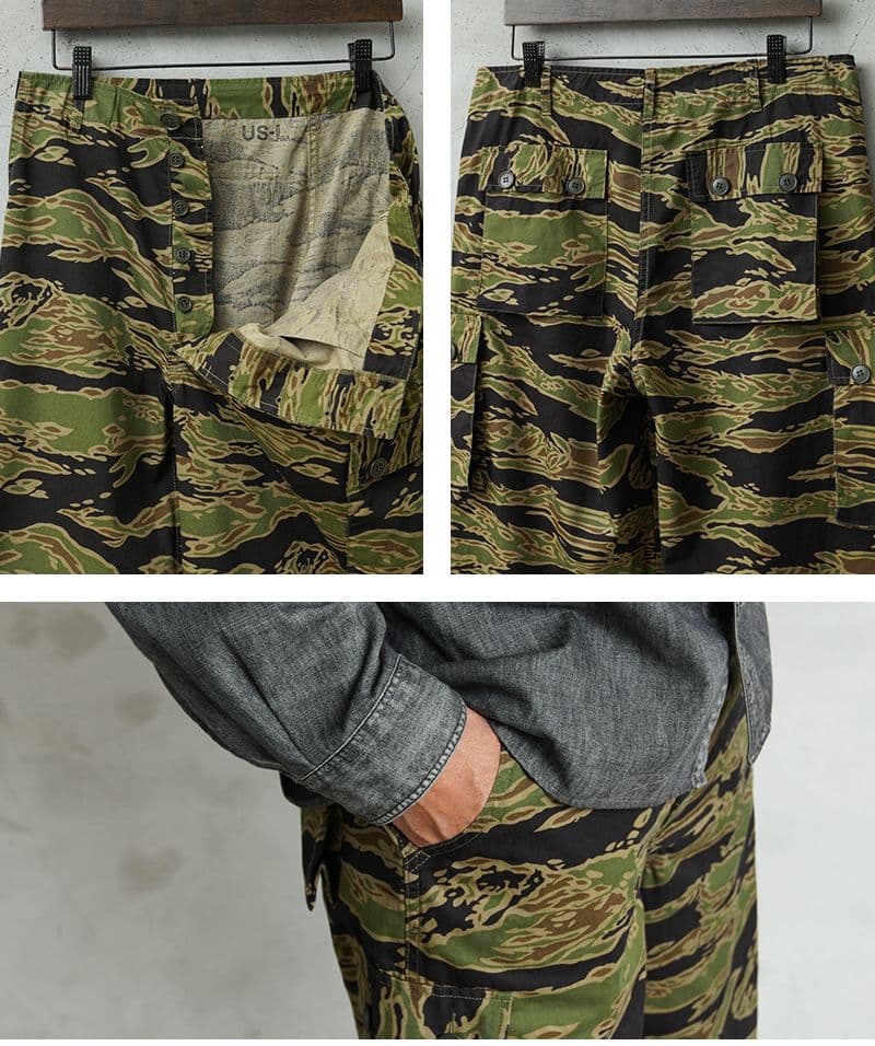 WAIPER.inc 米軍 タイガーストライプ カモ カーゴ トラウザー L