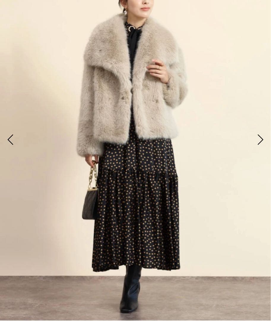 美品FENNELエコファーボリュームジャケット