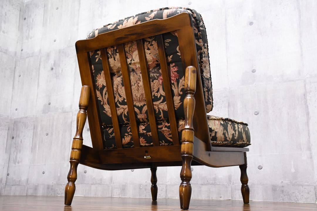 EHK26 オールドカリモク コロニアル 肘無椅子 イージーチェア ラウンジ