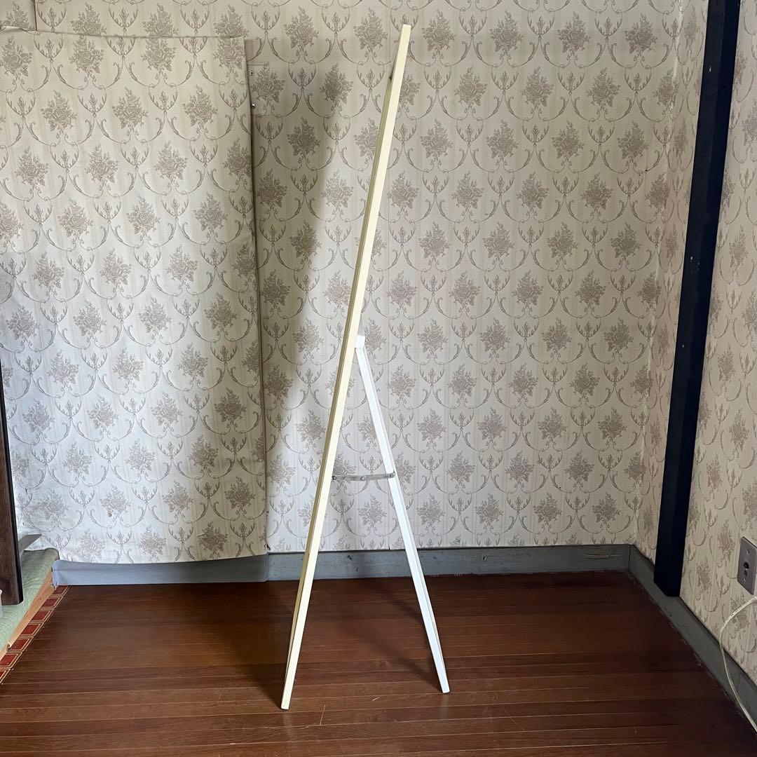 【アンティーク】北欧レトロ 折り畳み スタンドミラー 姿見 全身 鏡 古道具