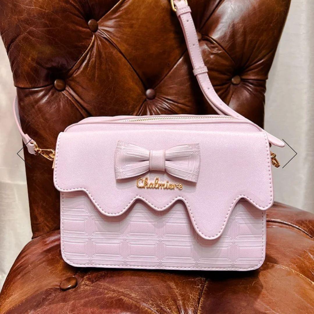 Chalmiere ボンボンショコラ チョコレート柄ショルダーバッグ ピンク