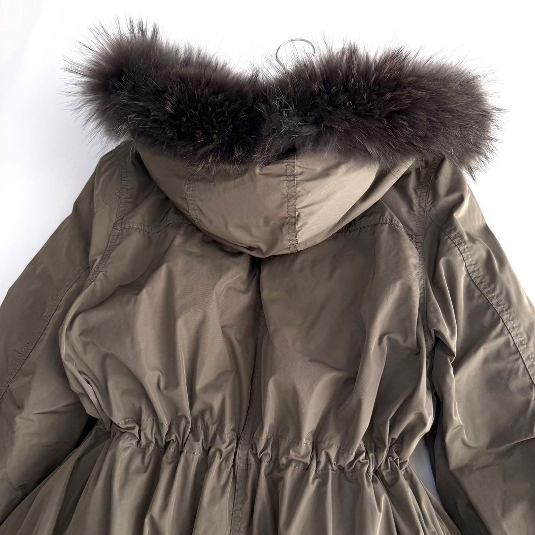大きめ✨23区✨ダウンライナー付きモッズコート（３XL）カーキ　ラクーンファー
